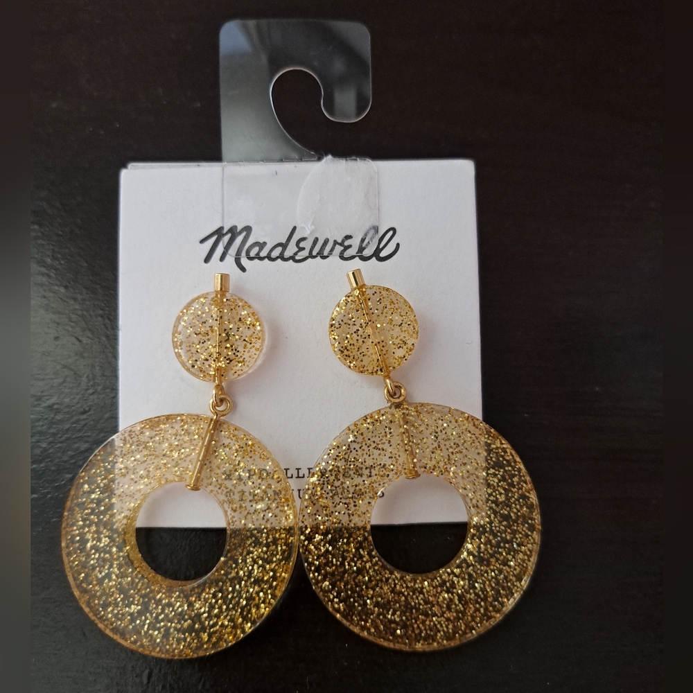 Madewell Gold Glitter Earrings